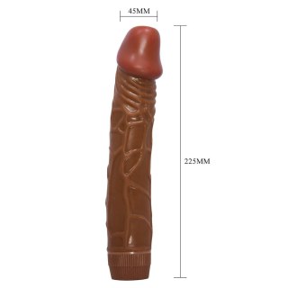 Realistyczny wibrator dildo z grubymi żyłami i główką penisa. Podnieca
