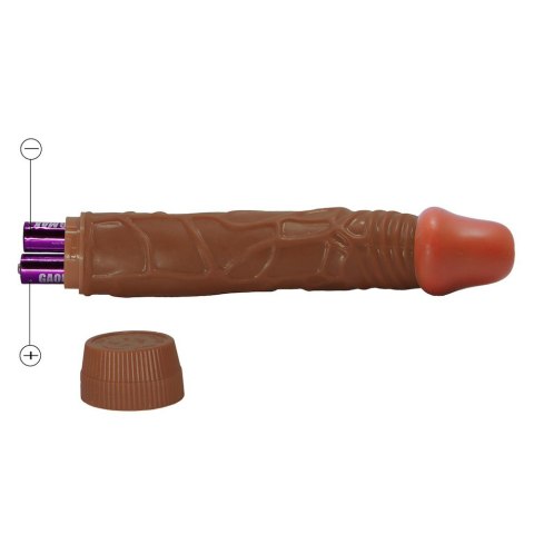 Realistyczny wibrator dildo z grubymi żyłami i główką penisa. Podnieca