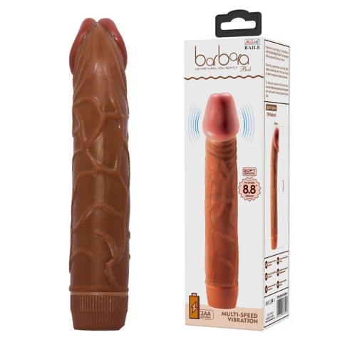 Realistyczny wibrator dildo z grubymi żyłami i główką penisa. Podnieca