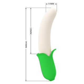 Wibrator silikonowy dla kobiet w kształcie banana. Zabawa solo i w parze