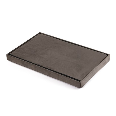 Pufa składana XL z guzikami - 60x38x38cm aksamit brąz