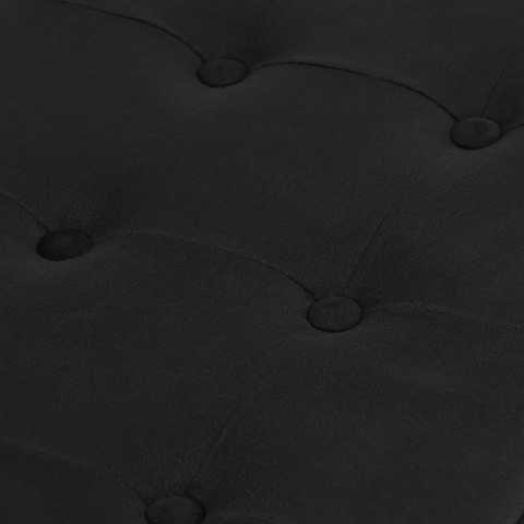Pufa składana XL z guzikami - 60x38x38cm aksamit czarna