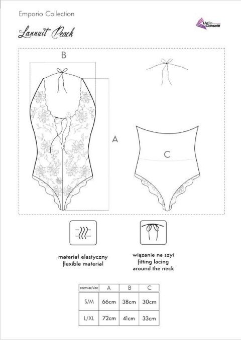 Body Lannuit Peach Emporio Collection rozmiar - L/XL