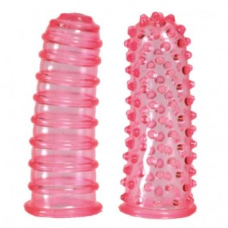 Dwie nakładki na penis LUSTFINGERS SOFT+BUMPY PINK