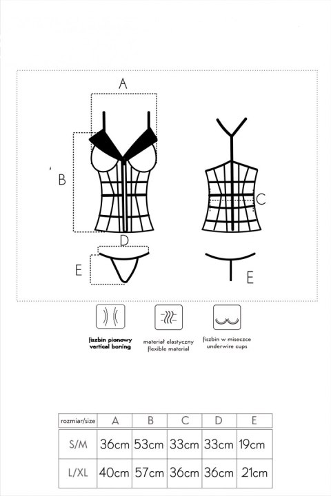 Gorset i stringi Laura rozmiar - S/M