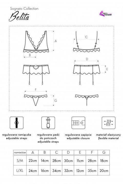 Zmysłowy komplet Belita LC 90231 Sognato Collection rozmiar - L/XL
