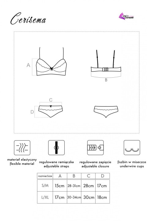 Zmysłowy komplet Cerisema LC 21005 rozmiar - L/XL