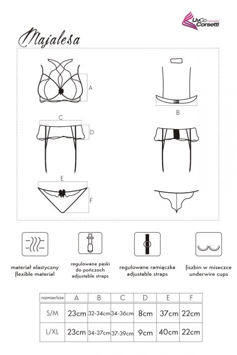 Zmysłowy komplet Majalesa LC 90526 rozmiar - L/XL