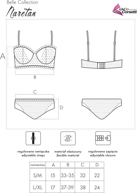 Zmysłowy komplet Naretan LC 90611 Est Belle Collection rozmiar - L/XL
