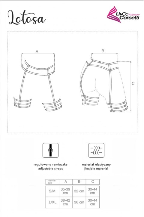 Harness Lotosa uprząż na talię i uda S/M