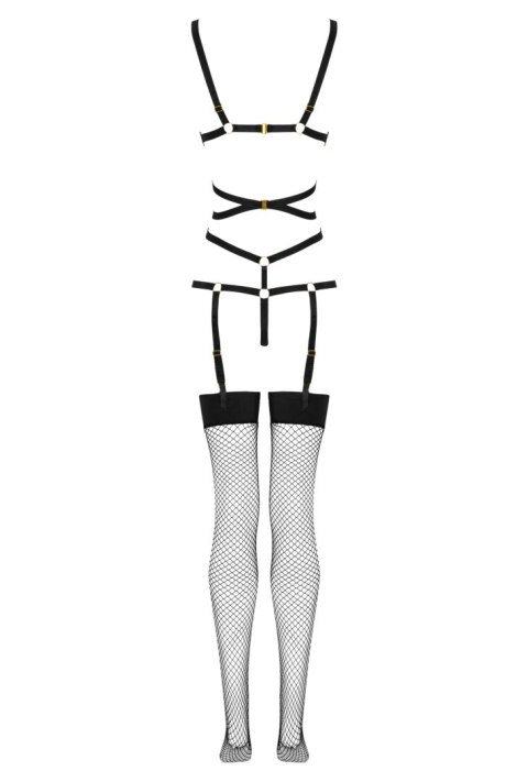 Thiara Black czarne body z pończochami L/XL
