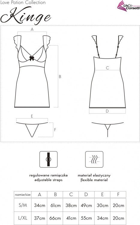 Zmysłowa koszulka i stringi Kinge L/XL