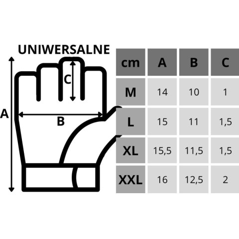 RĘKAWICE TRENINGOWE FITNESS UNIWERSALNE R.XL ENERO FIT
