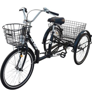 ROWER 3-KOŁOWY 24 CZARNY SHIMANO 7-BIEGOWY OBNIŻONA RAMA 1060972