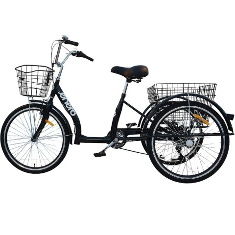 ROWER 3-KOŁOWY 24 CZARNY SHIMANO 7-BIEGOWY OBNIŻONA RAMA 1060972