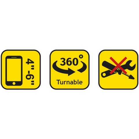 UCHWYT NA TELEFON SILIKONOWY DUNLOP OBRACANY 360 CZARNY