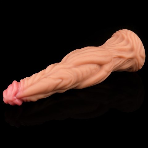 DILDO 9.5'' DUAL LAYERED PLATINUM SILICONE COCK - FLESH