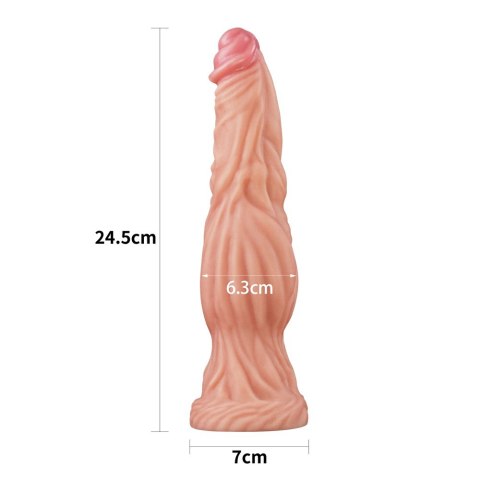 DILDO 9.5'' DUAL LAYERED PLATINUM SILICONE COCK - FLESH