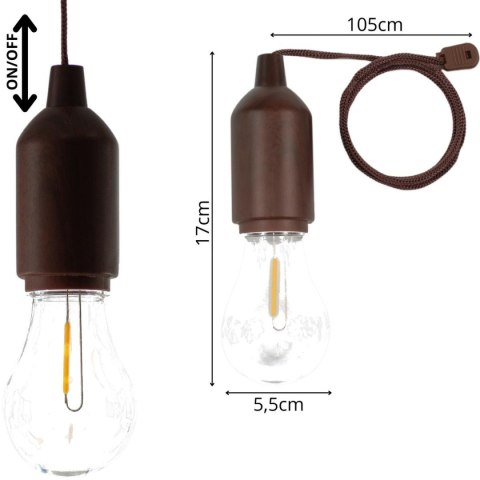 LAMPA ŻARÓWKA KEMPINGOWA TURYSTYCZNA NA BATERIE REDCLIFFS WZÓR 1