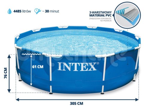 BASEN OGRODOWY STELAŻOWY 305 x 76 CM INTEX 28200 BASEN OGRODOWY STELAŻOWY 305 x 76 CM INTEX 28200