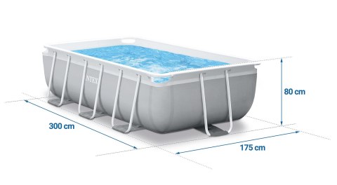 Basen ogrodowy stelażowy 300 x 175 x 80 cm zestaw 18w1 INTEX 26784 Basen ogrodowy stelażowy 300 x 175 x 80 cm zestaw 18w1 INTEX 26784