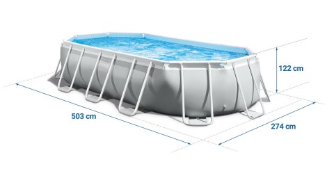 Basen ogrodowy stelażowy 503 x 274 x 122 cm zestaw 12w1 INTEX 26796 Basen ogrodowy stelażowy 503 x 274 x 122 cm zestaw 12w1 INTEX 26796