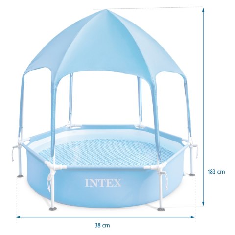 Basen stelażowy dla dzieci z daszkiem 183 x 38 cm INTEX 28209 Basen stelażowy dla dzieci z daszkiem 183 x 38 cm INTEX 28209