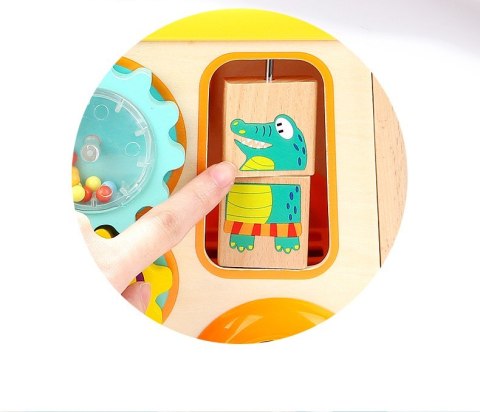 Drewniana Kostka Edukacyjna Sorter Klocki CYFRY autobus Drewniana Kostka Edukacyjna Sorter Klocki CYFRY autobus