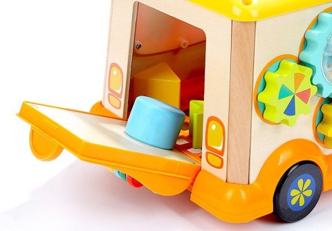 Drewniana Kostka Edukacyjna Sorter Klocki CYFRY autobus Drewniana Kostka Edukacyjna Sorter Klocki CYFRY autobus