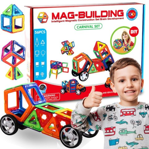 Klocki magnetyczne konstrukcyjne zestaw 56 el. 628 Klocki magnetyczne konstrukcyjne zestaw 56 el. 628