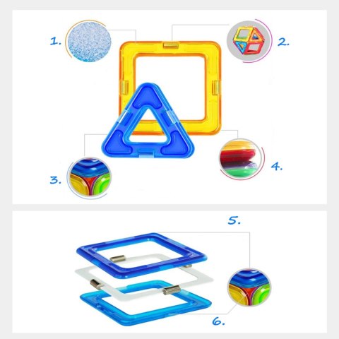 Klocki magnetyczne konstrukcyjne zestaw 56 el. 628 Klocki magnetyczne konstrukcyjne zestaw 56 el. 628