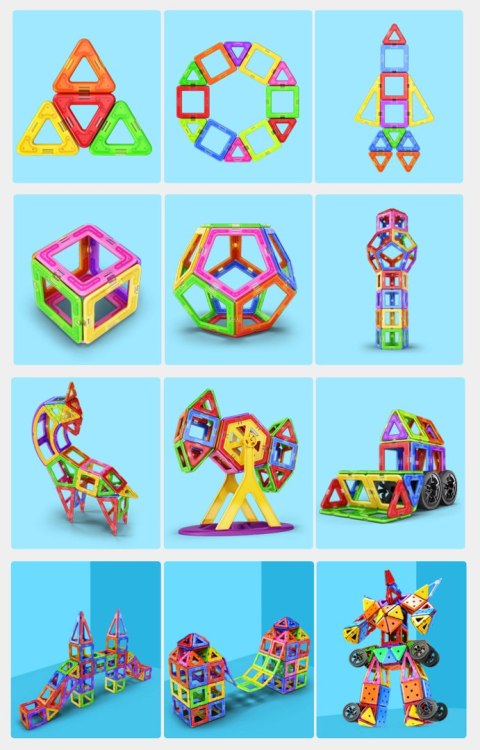 Klocki magnetyczne konstrukcyjne zestaw 56 el. 628 Klocki magnetyczne konstrukcyjne zestaw 56 el. 628