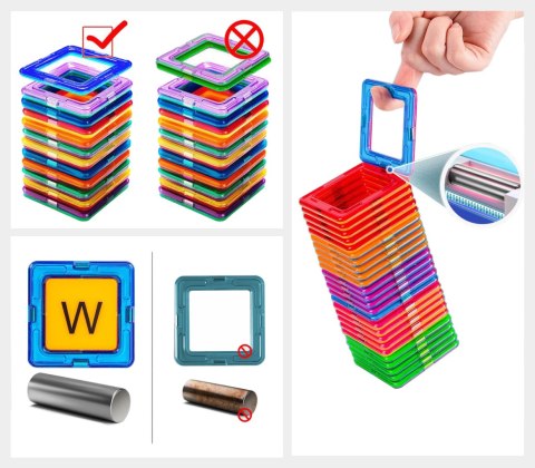 Klocki magnetyczne konstrukcyjne zestaw 59 el. 630 Klocki magnetyczne konstrukcyjne zestaw 59 el. 630